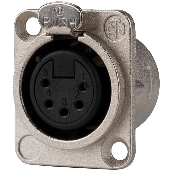 Main product image for Neutrik NC5FD-L-1 5 Pin XLR DMX Female Panel Mount 092-2431